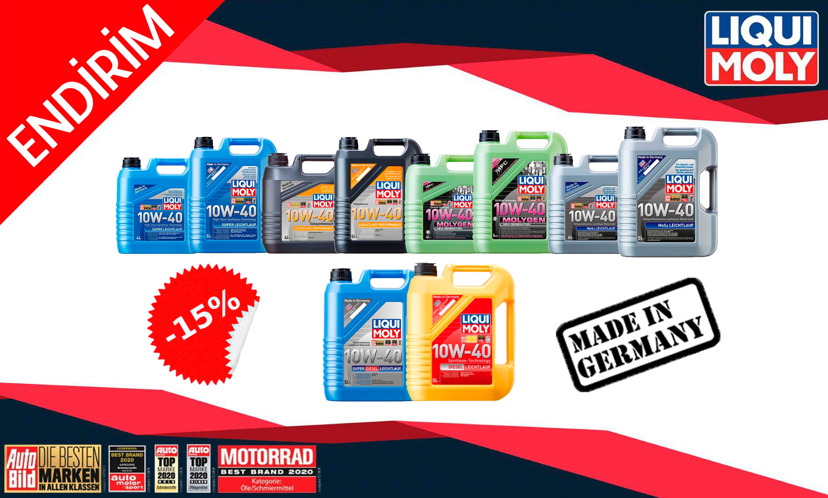 LIQUI MOLY-dən sentyabr kampaniyası - Bütün 10W-40 yağları indi 15% endirimlə!